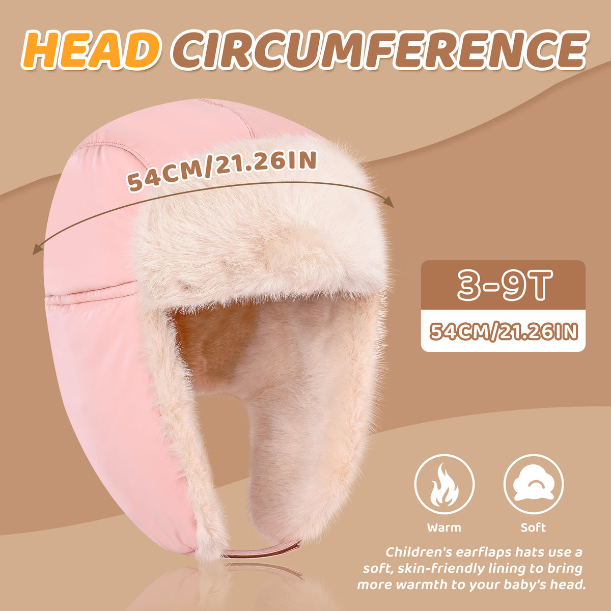 REDESS Winter Trapper Hat for Boys Girls£¬Earflap Cap Waterproof &Windproof Beanie Faux Fur Lined Kids Hat