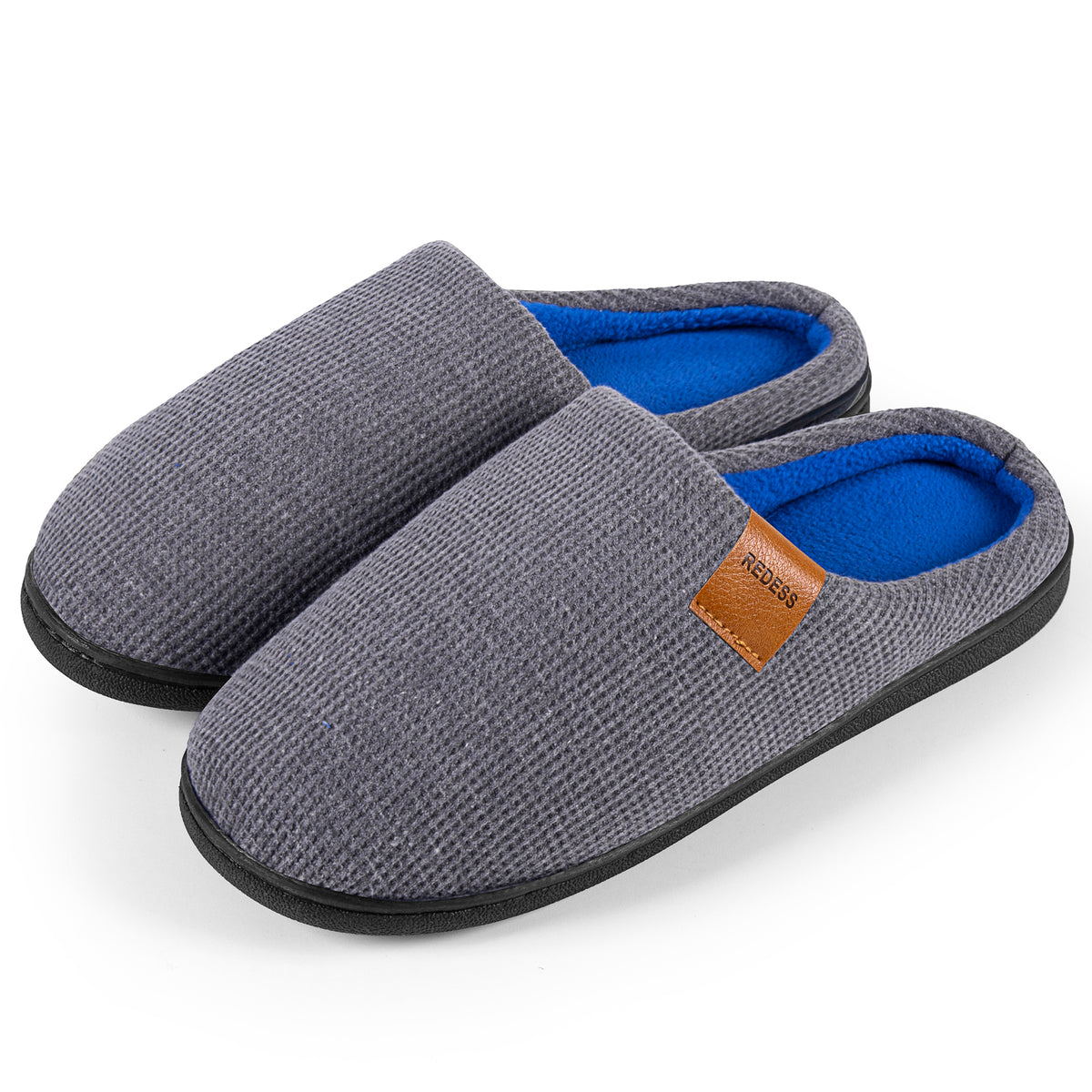 REDESS Slippers for Women & Men Closed Toe Faux Fur Memory Foam Comfy House Slippers for Women and Men