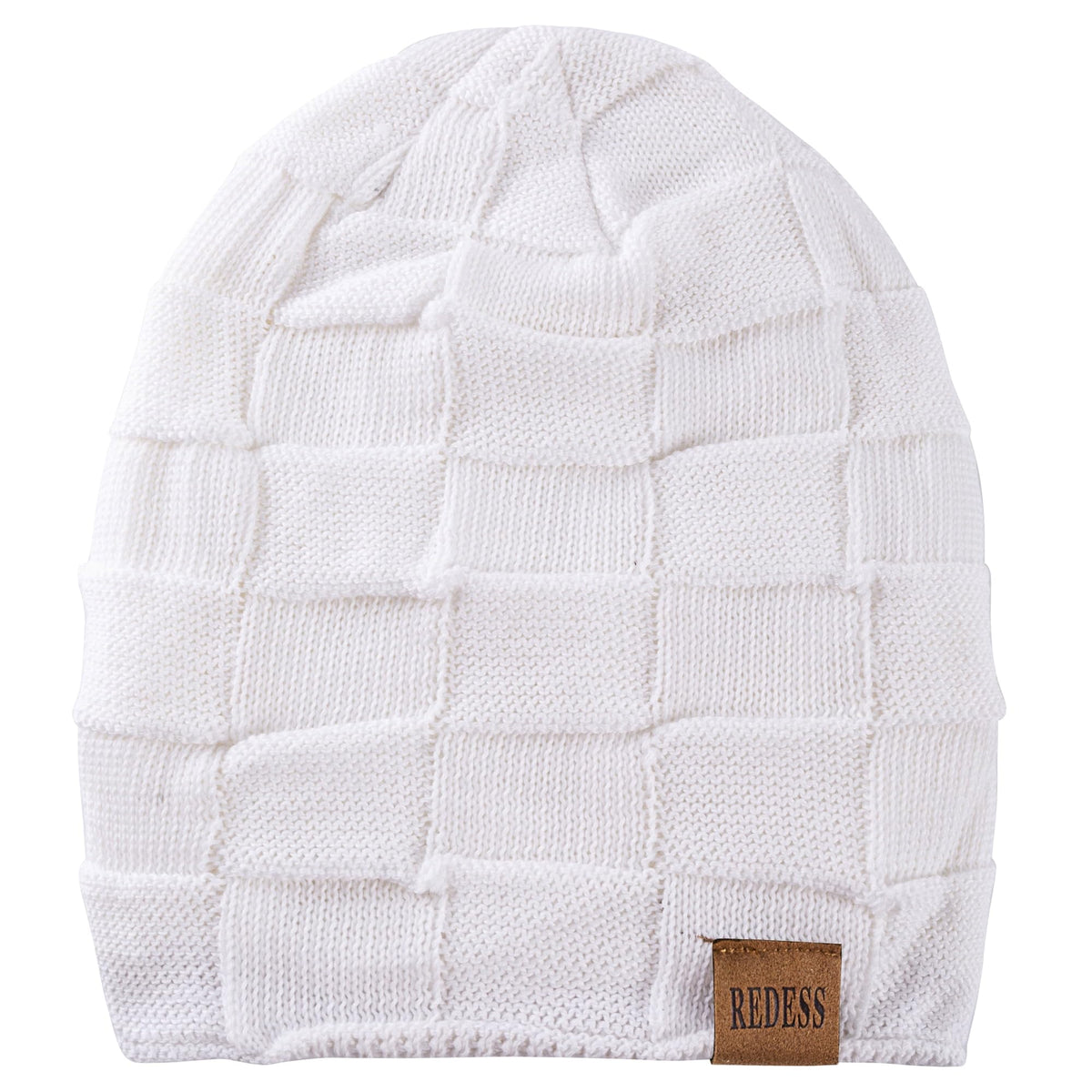 REDESS Beanie Hat for Men and Women Winter Warm Hats Knit Slouchy Thick Skull Cap with Face Cover-Black