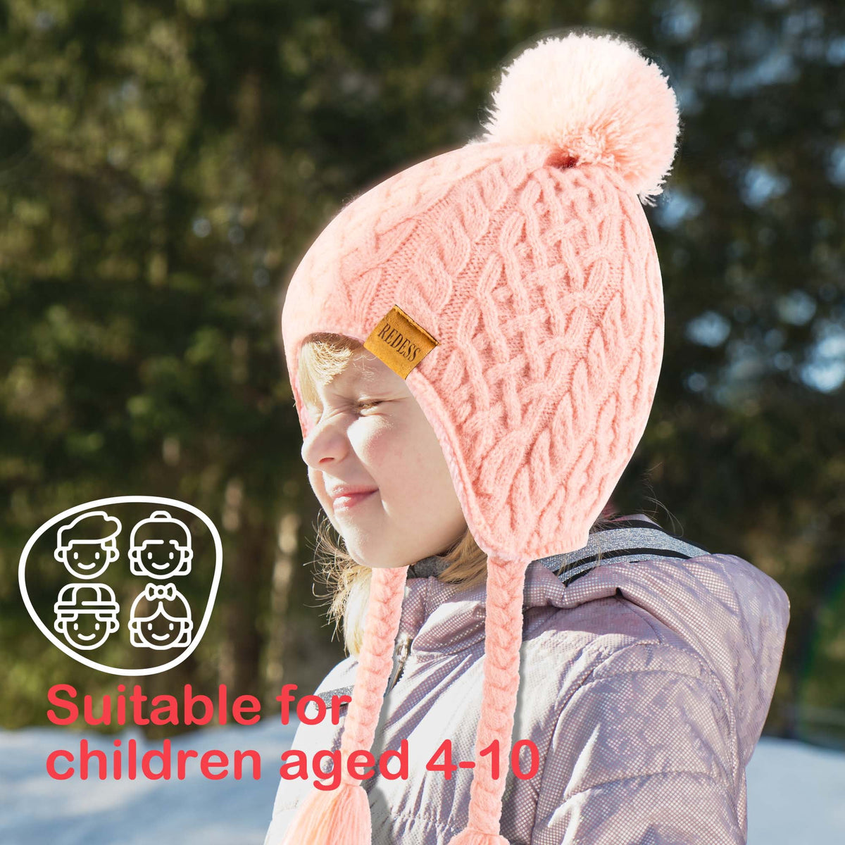 REDESS Kids Beanie Hat Children Boys Girls Winter Warm Knit Soft Cap 2 Pack