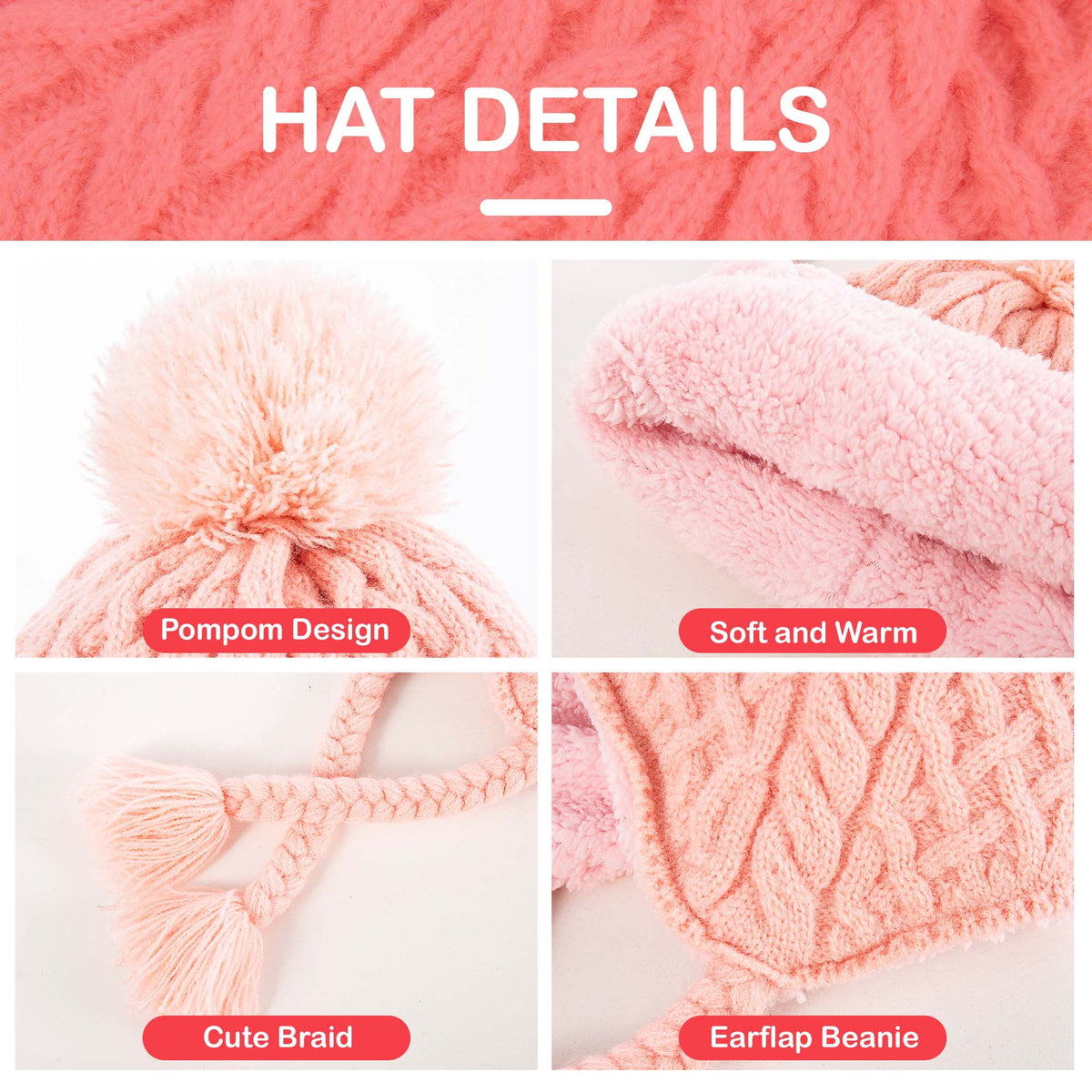 REDESS Kids Beanie Hat Children Boys Girls Winter Warm Knit Soft Cap 2 Pack