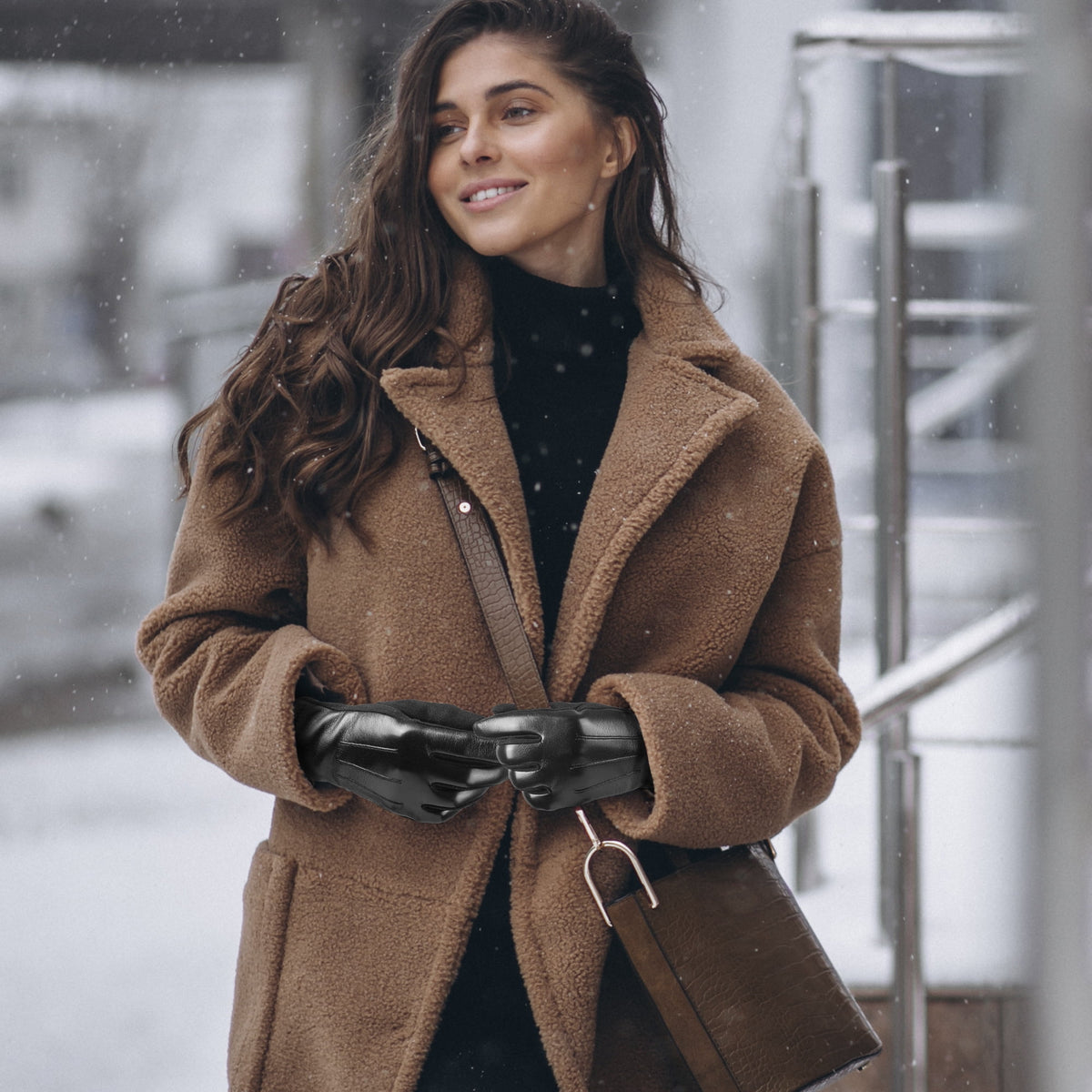 REDESS Women Winter Leather Mitten Gloves with Intelligent Touch Screen 2 Pairs.