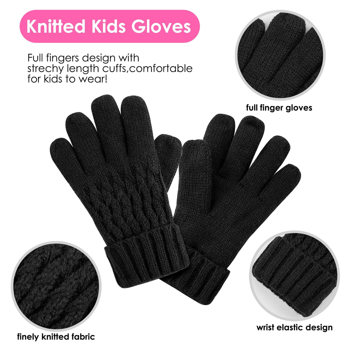 REDESS Unisex Kids Winter Beanie Hat, Gloves and Scarf Set, Acrylic, Multicolor, 3-9 Years