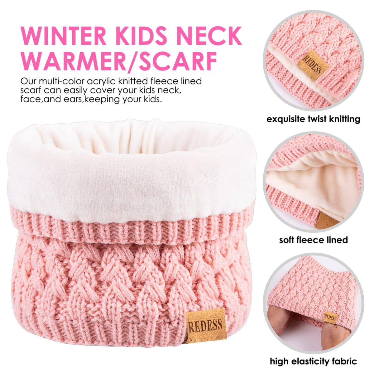 REDESS Unisex Kids Winter Beanie Hat, Gloves and Scarf Set, Acrylic, Multicolor, 3-9 Years