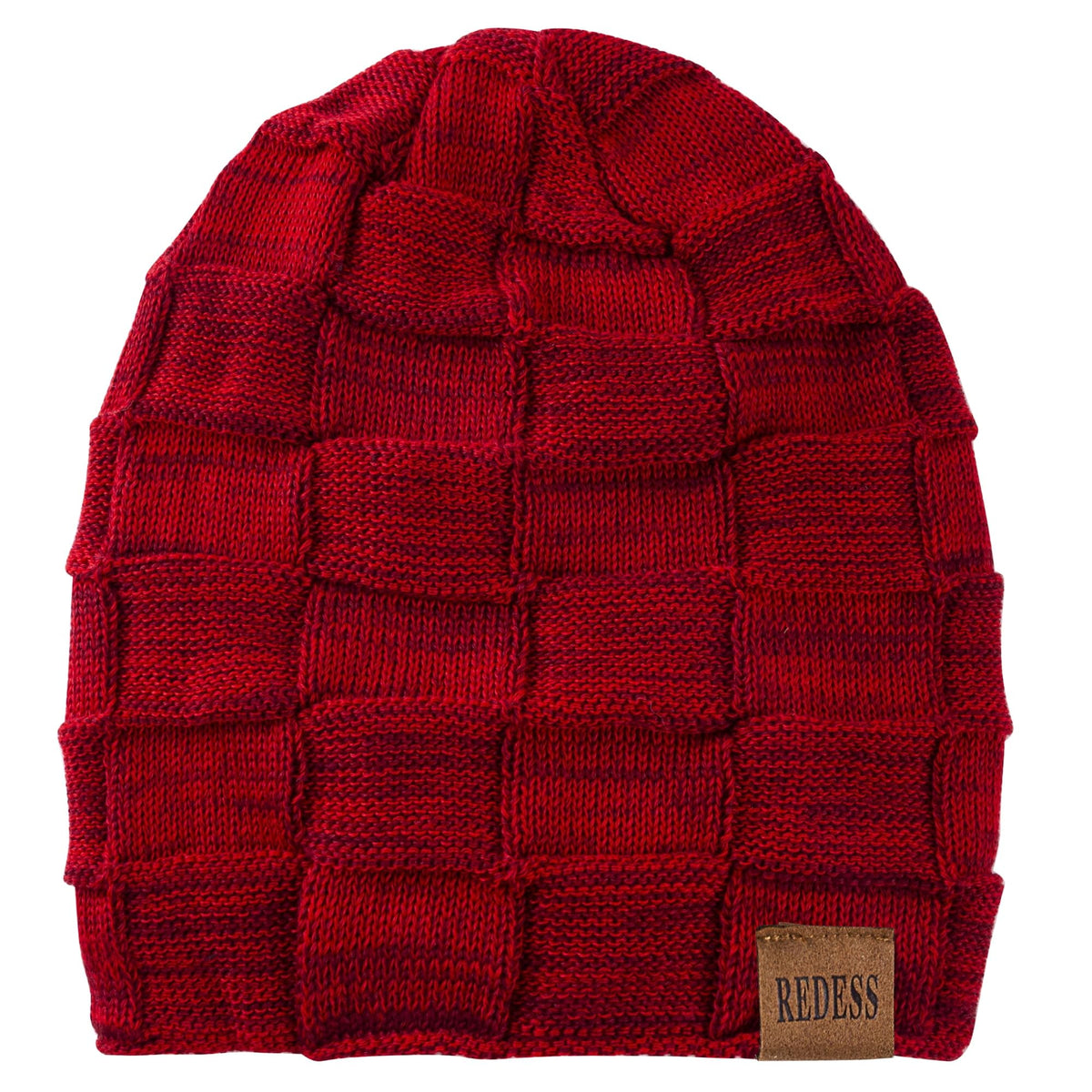 REDESS Beanie Hat for Men and Women Winter Warm Hats Knit Slouchy Thick Skull Cap with Face Cover-Black