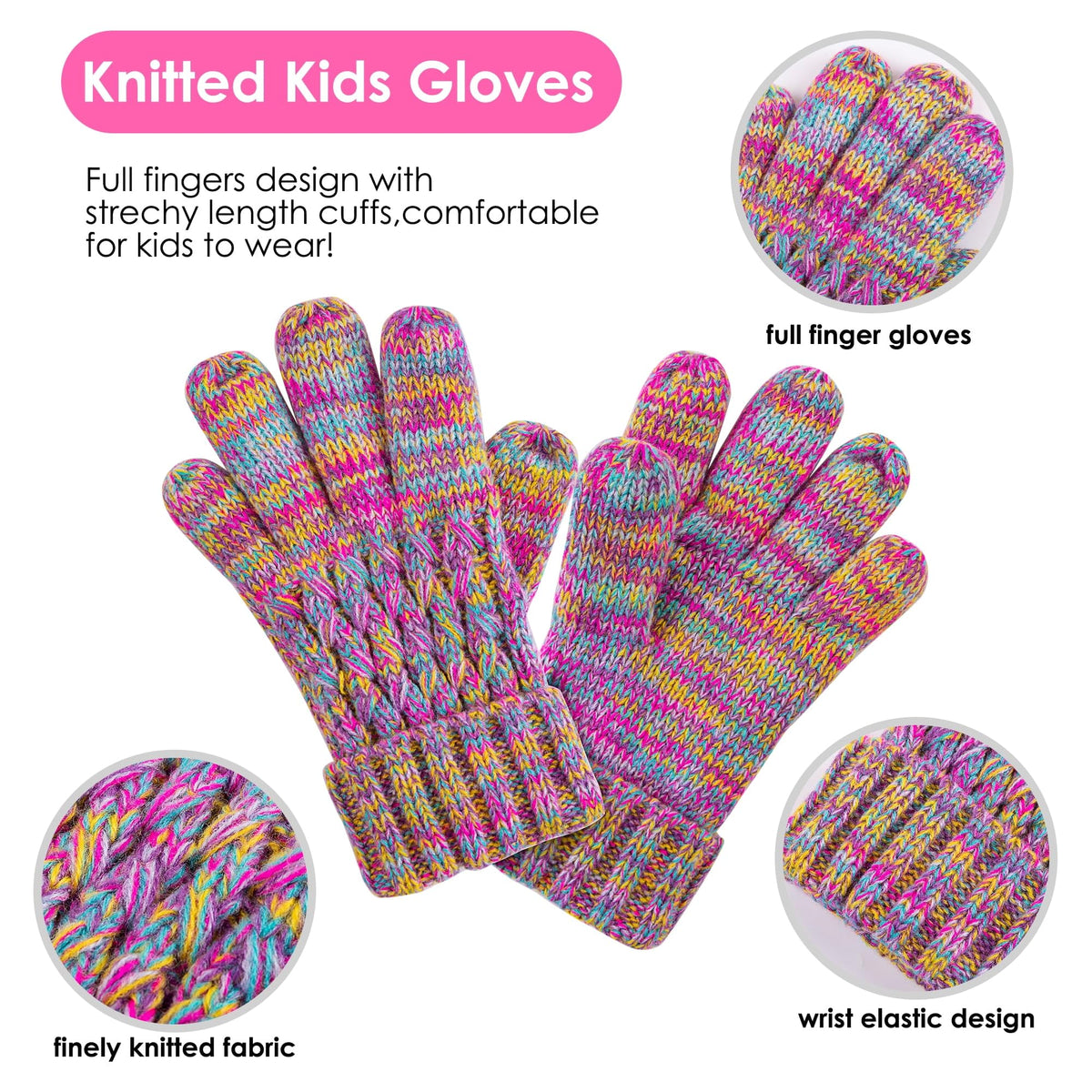 REDESS Unisex Kids Winter Beanie Hat, Gloves and Scarf Set, Acrylic, Multicolor, 3-9 Years