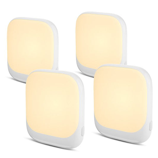 REDESS Night Light, Plug-in, Auto Dusk to Dawn Sensor,Adjustable Brightness and Color, Warm White,Cool White Lights for Bathroom ,Hallway,Bedroom, Kids Room, Kitchen, Stairway, 4 Pack