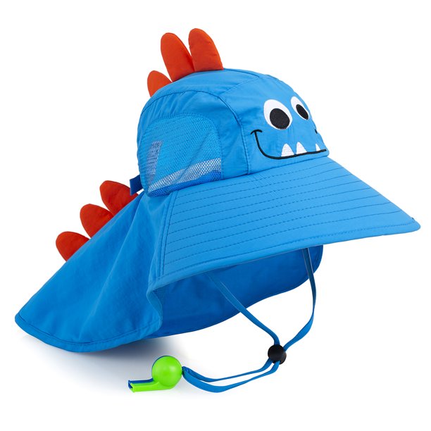 Kids Sun Hat UPF 50+ Boy Girl Protection Hat Wide Brim Beach Hats,Outdoor Hat with Breathable Mesh and Adjustable Chin Strap